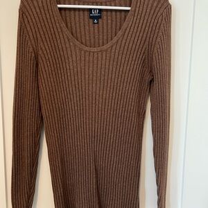 GAP Maternity Women's Chocolate Ribbed Sweater